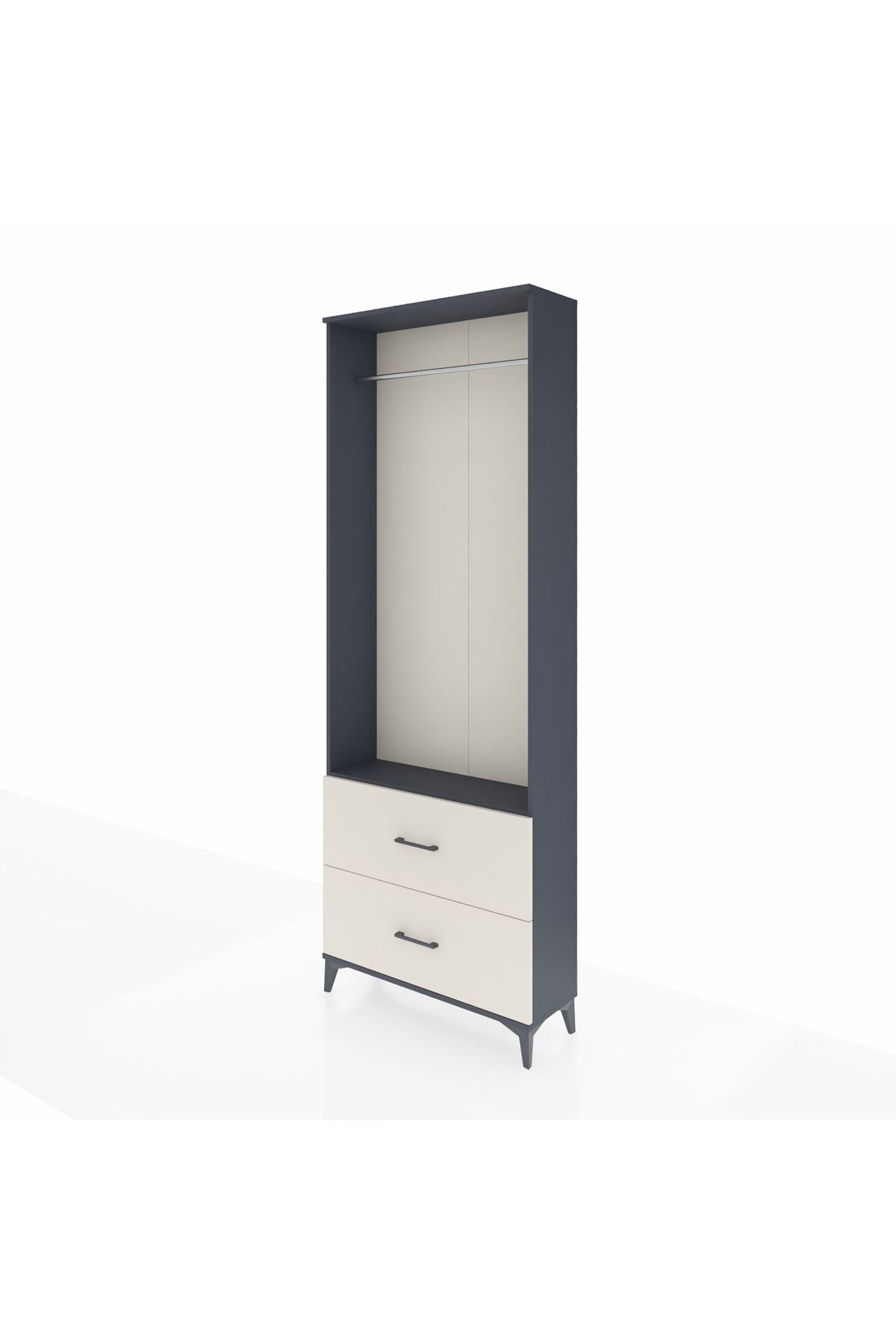 Arges Dolap Tek Raflı 2 Çekmeceli Tek Askılı 88x30x243 - S33M316V4A