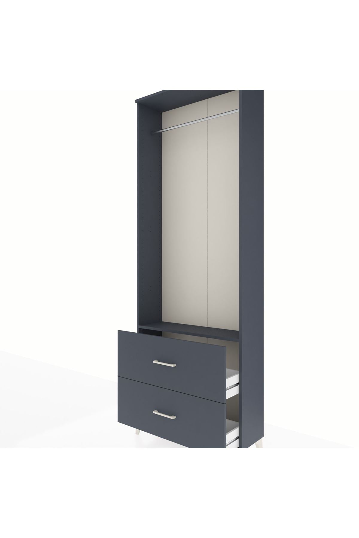 Arges Dolap Tek Raflı 2 Çekmeceli Tek Askılı 88x30x243 - S33M316V5A