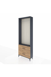 Arges Dolap Tek Raflı 2 Çekmeceli Tek Askılı 88x30x243 - S33M316V6A