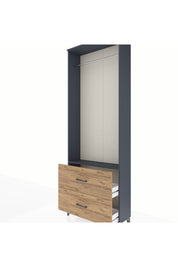 Arges Dolap Tek Raflı 2 Çekmeceli Tek Askılı 88x30x243 - S33M316V6A
