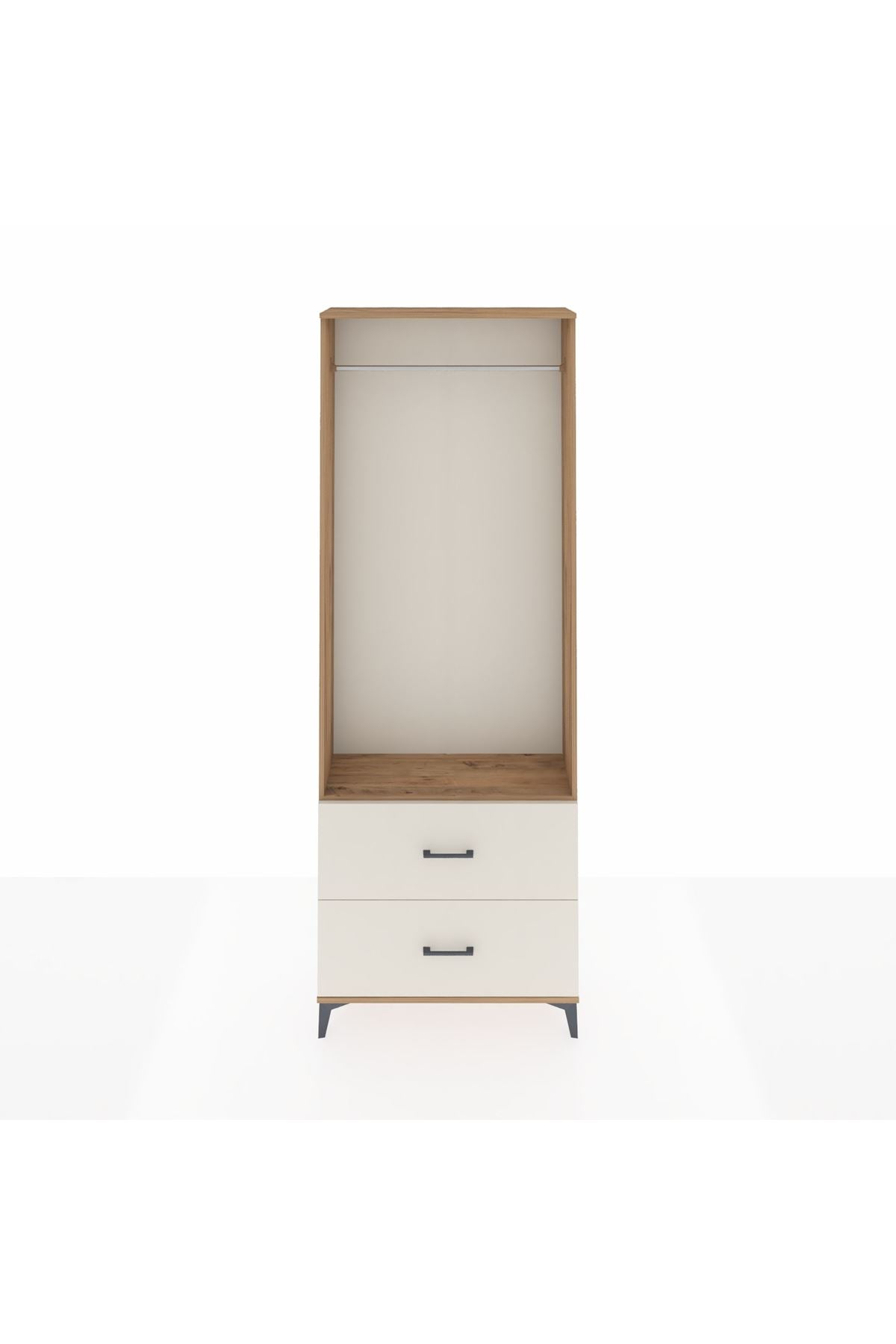 Arges Dolap Tek Raflı 2 Çekmeceli Tek Askılı 88x30x243 - S33M316V7A