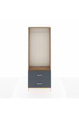 Arges Dolap Tek Raflı 2 Çekmeceli Tek Askılı 88x30x243