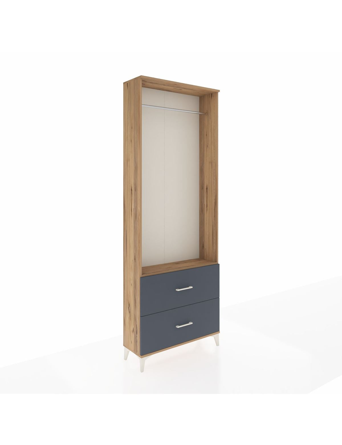Arges Dolap Tek Raflı 2 Çekmeceli Tek Askılı 88x30x243 - S33M316V8A