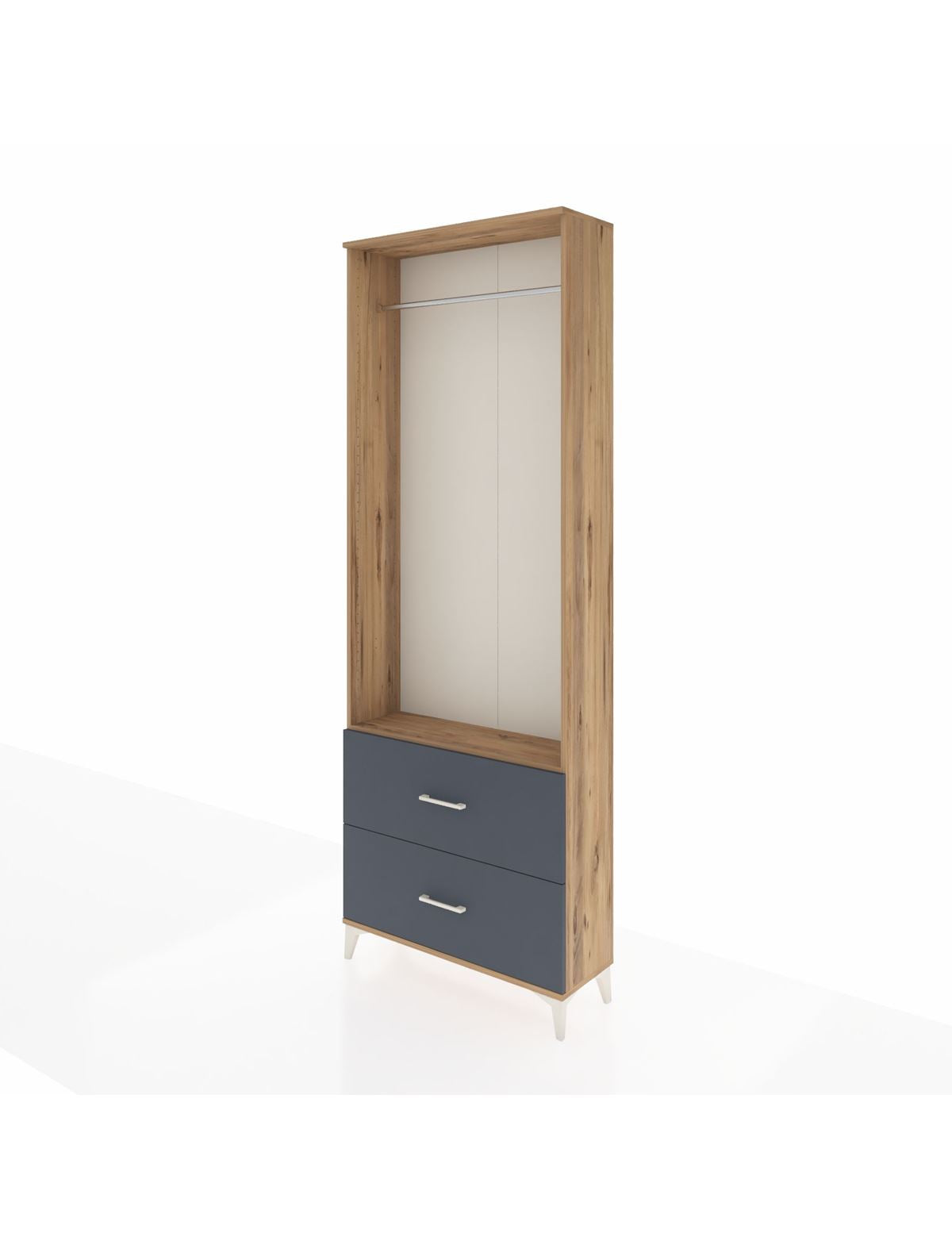 Arges Dolap Tek Raflı 2 Çekmeceli Tek Askılı 88x30x243 - S33M316V8A