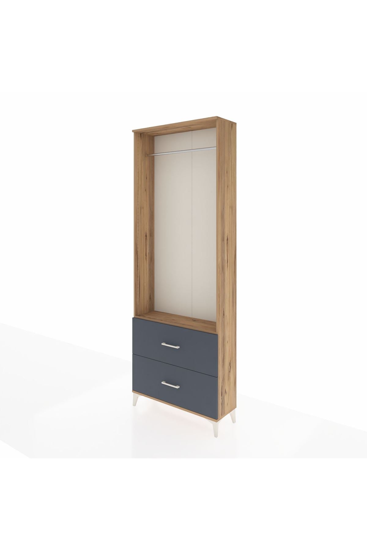 Arges Dolap Tek Raflı 2 Çekmeceli Tek Askılı 88x30x243 - S33M316V8A