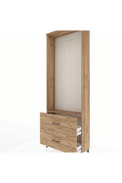 Arges Dolap Tek Raflı 2 Çekmeceli Tek Askılı 88x30x243 - S33M316V9A