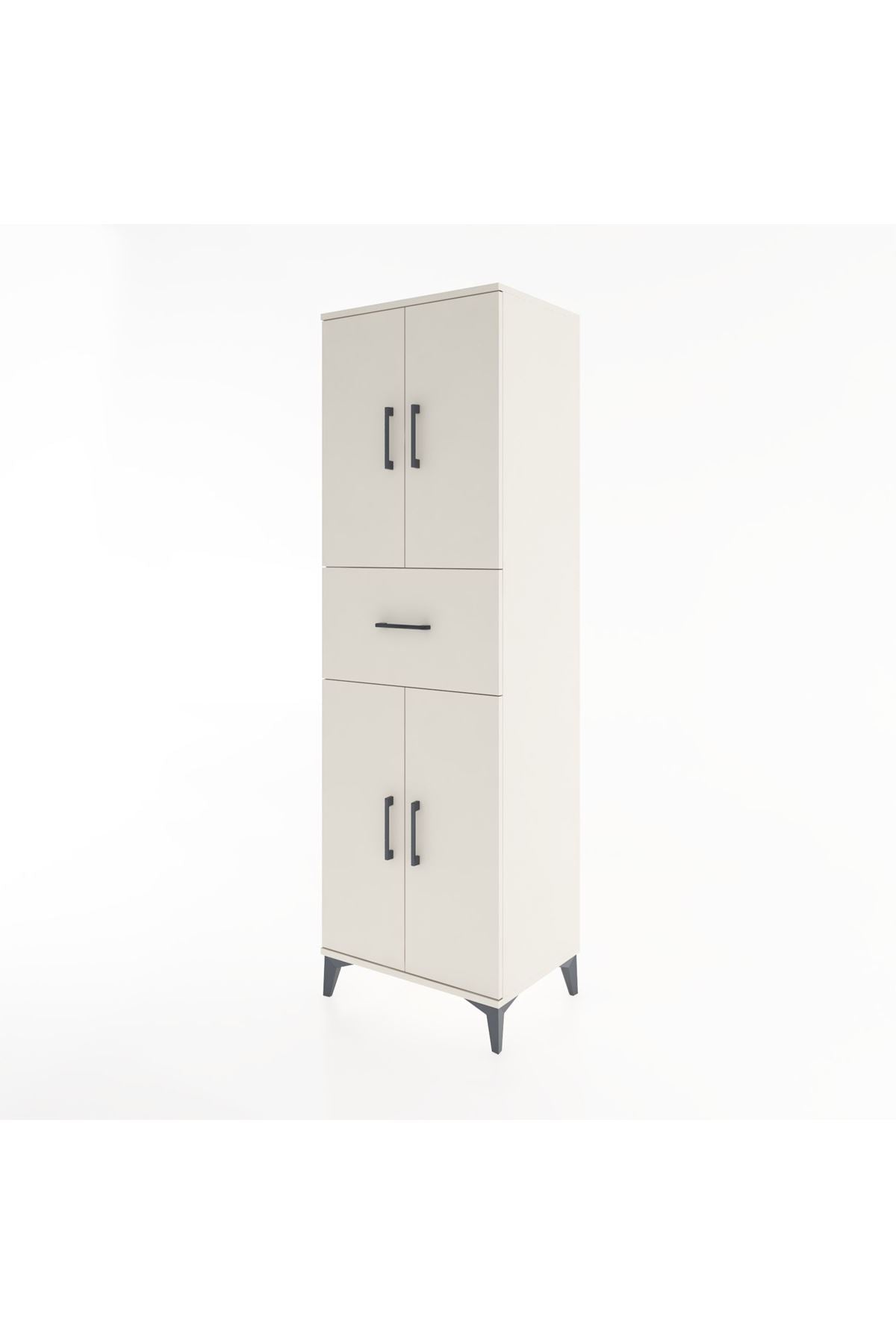 Hyperion Dolap 3 Raflı Tek Çekmeceli 4 Kapaklı 60x44x195 - S59M001V1B