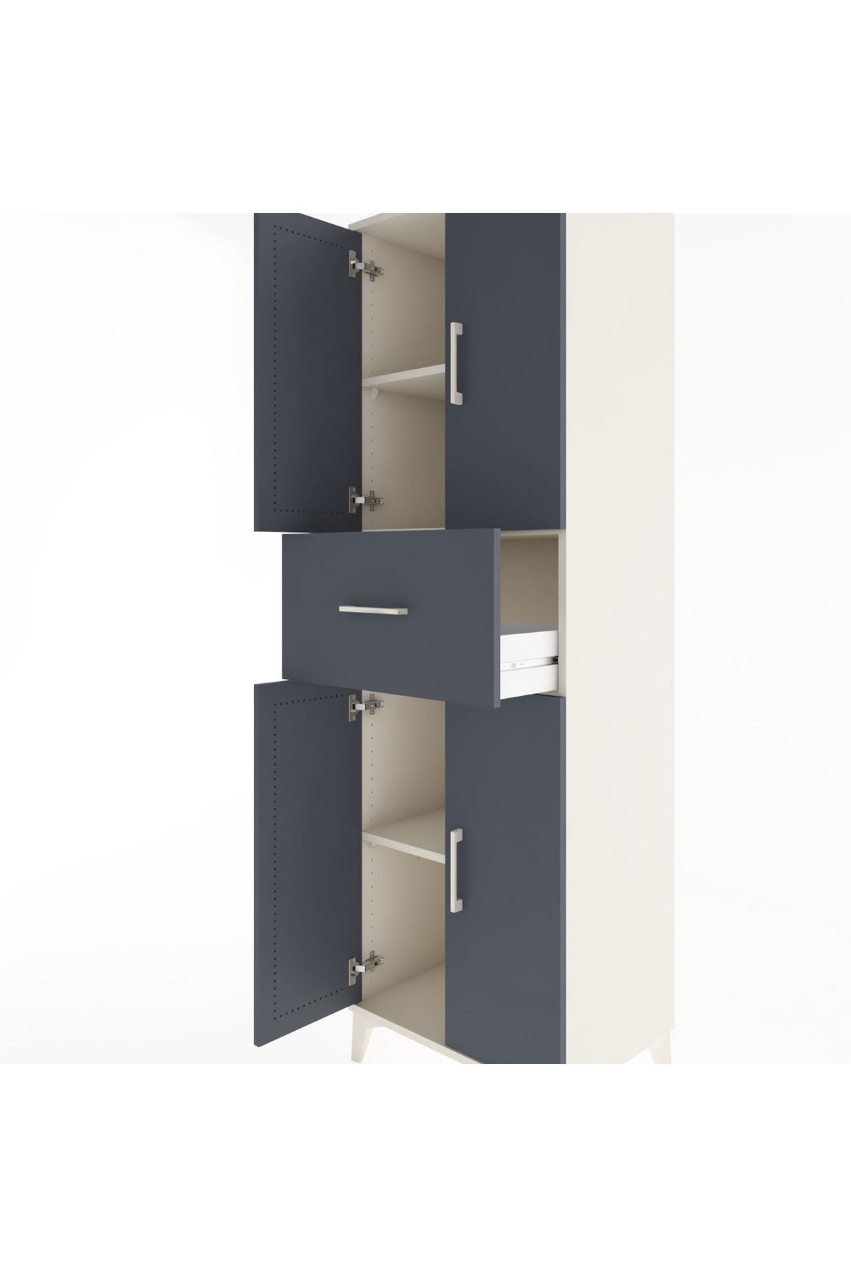 Hyperion Dolap 3 Raflı Tek Çekmeceli 4 Kapaklı 60x44x195 - S59M001V2B