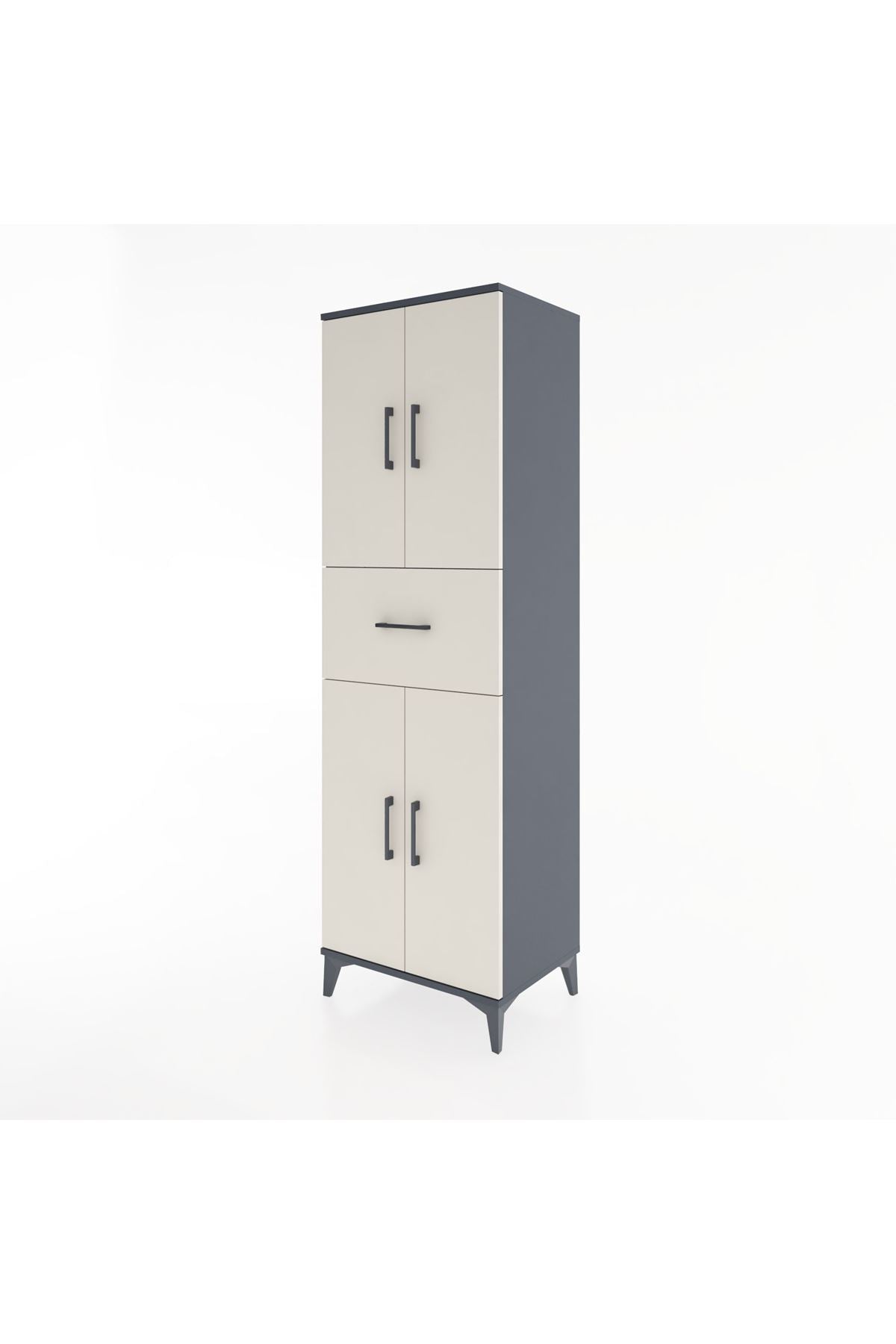 Hyperion Dolap 3 Raflı Tek Çekmeceli 4 Kapaklı 60x44x195 - S59M001V4B