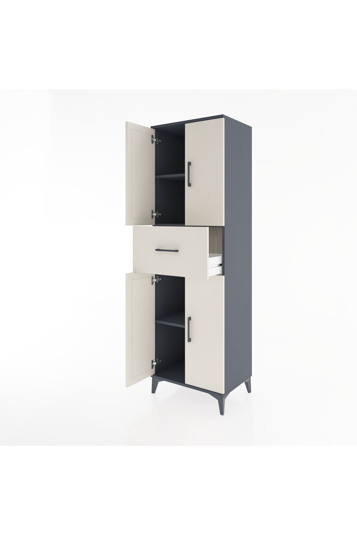 Hyperion Dolap 3 Raflı Tek Çekmeceli 4 Kapaklı 60x44x195 - S59M001V4B