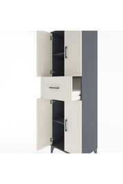 Hyperion Dolap 3 Raflı Tek Çekmeceli 4 Kapaklı 60x44x195 - S59M001V4B