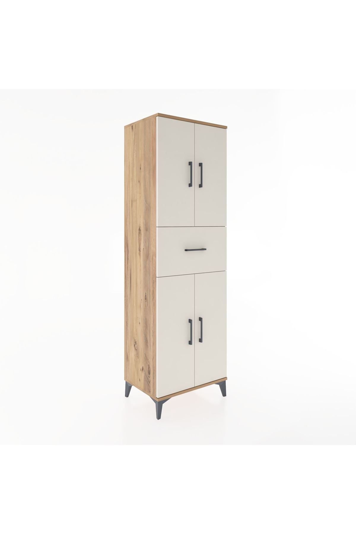 Hyperion Dolap 3 Raflı Tek Çekmeceli 4 Kapaklı 60x44x195 - S59M001V7B