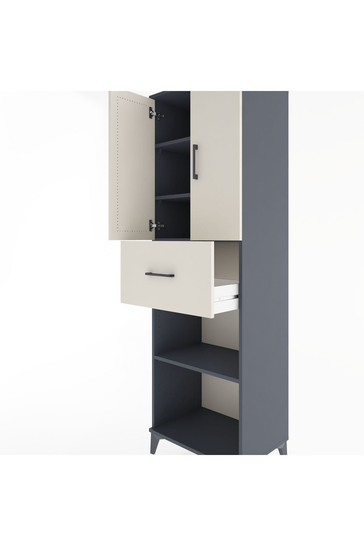 Hyperion Dolap 4 Raflı Tek Çekmeceli 2 Kapaklı 60x44x195 - S59M002V4B