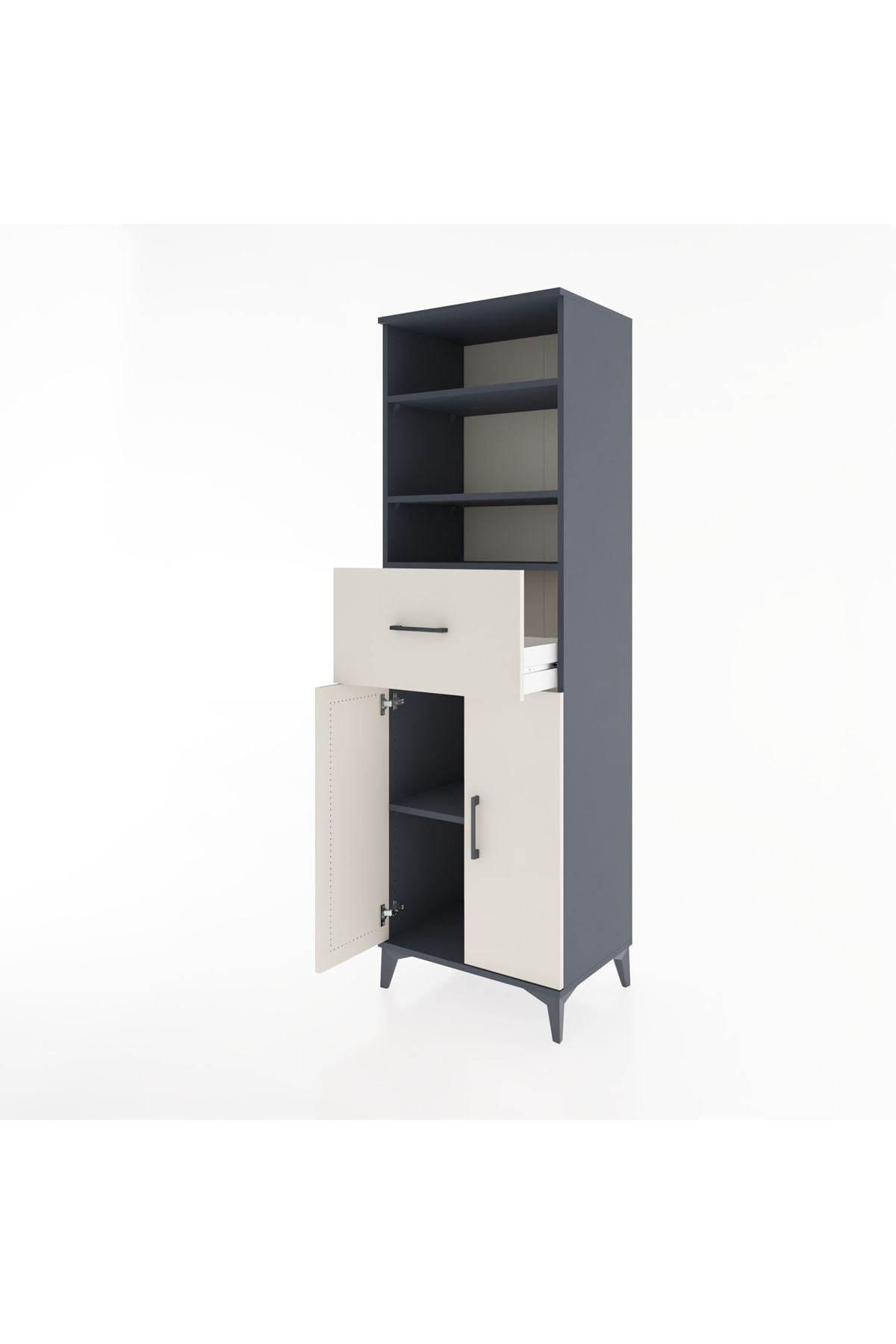 Hyperion Dolap 4 Raflı Tek Çekmeceli 2 Kapaklı 60x44x195 - S59M003V4B