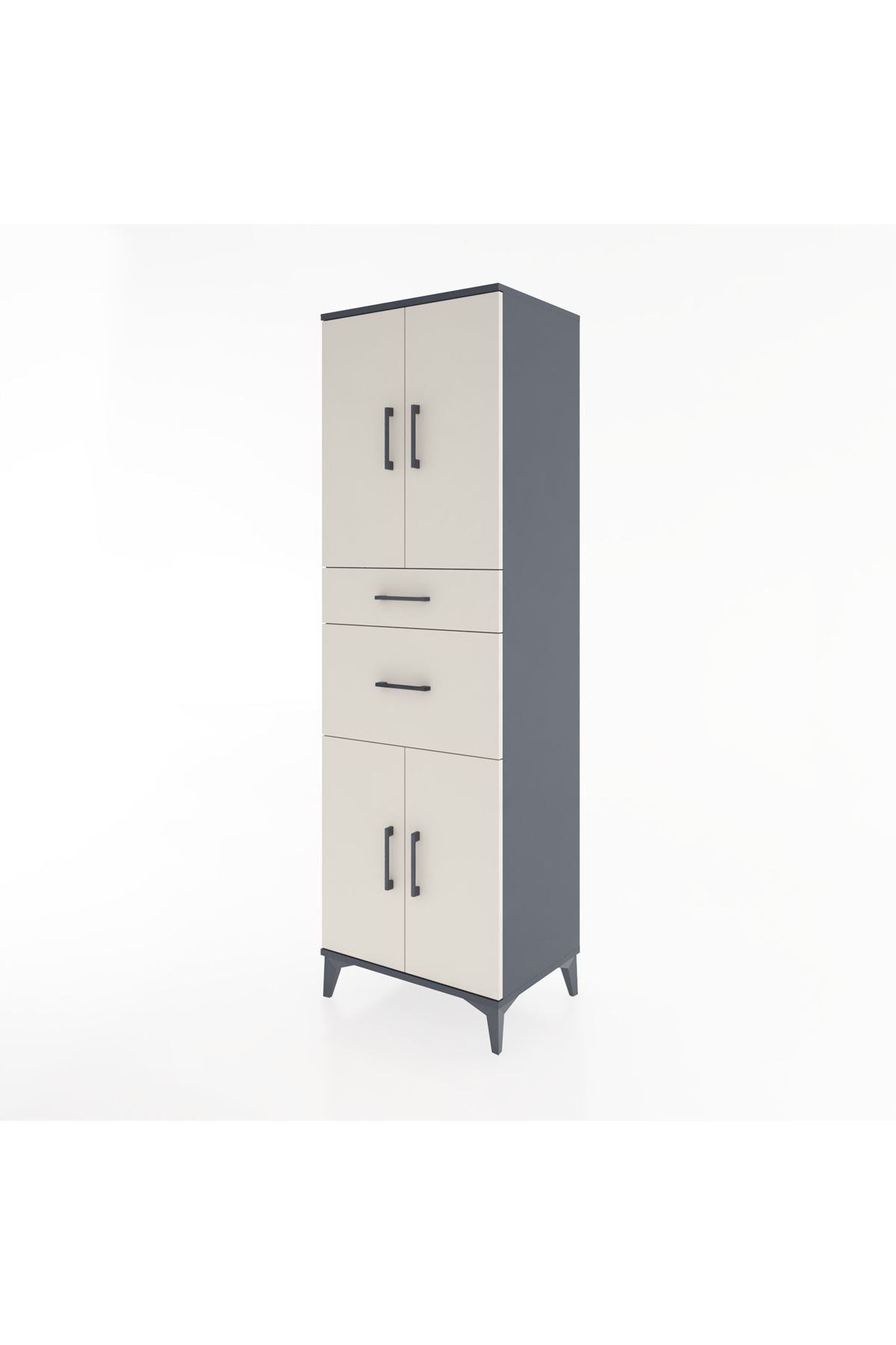 Hyperion Dolap 4 Raflı 2 Çekmeceli 4 Kapaklı 60x44x195 - S59M004V4B