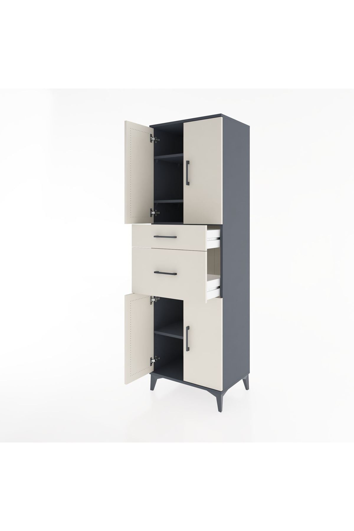 Hyperion Dolap 4 Raflı 2 Çekmeceli 4 Kapaklı 60x44x195 - S59M004V4B