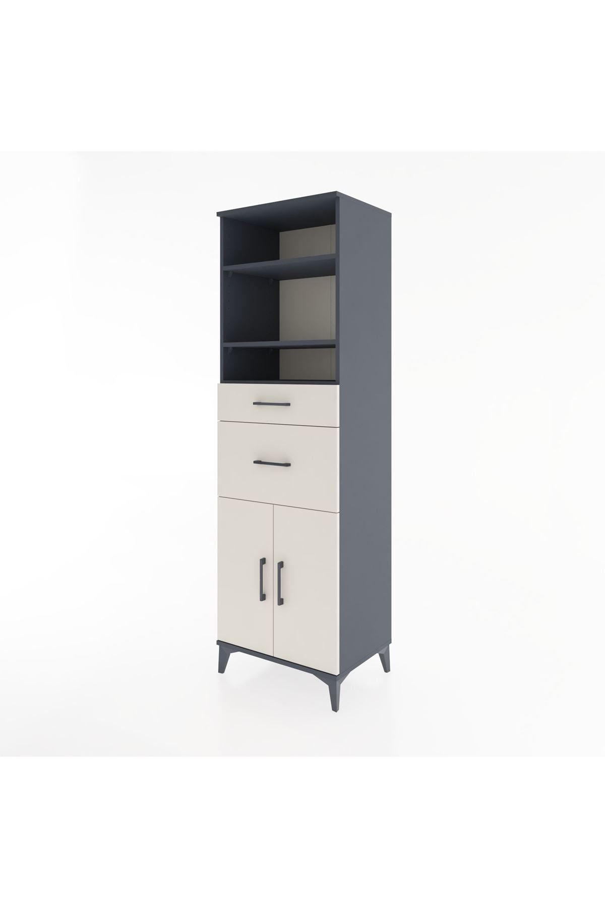 Hyperion Dolap 4 Raflı 2 Çekmeceli 2 Kapaklı 60x44x195 - S59M006V4B