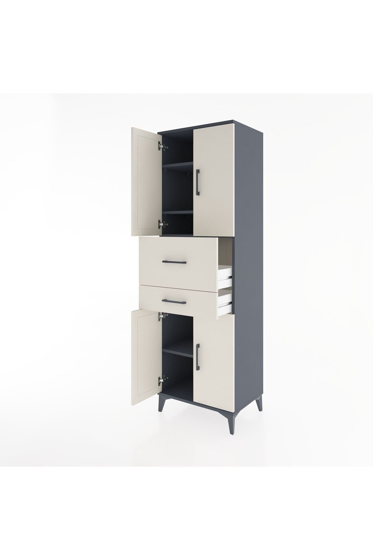 Hyperion Dolap 4 Raflı 2 Çekmeceli 4 Kapaklı 60x44x195 - S59M007V4B