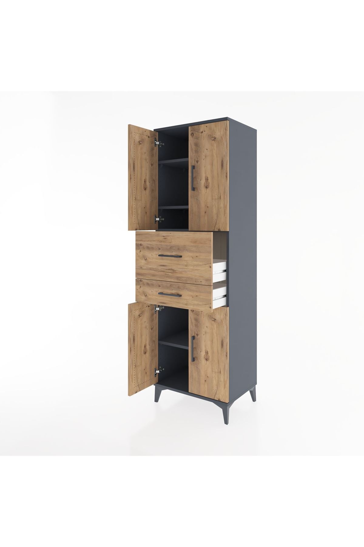 Hyperion Dolap 4 Raflı 2 Çekmeceli 4 Kapaklı 60x44x195 - S59M007V6B