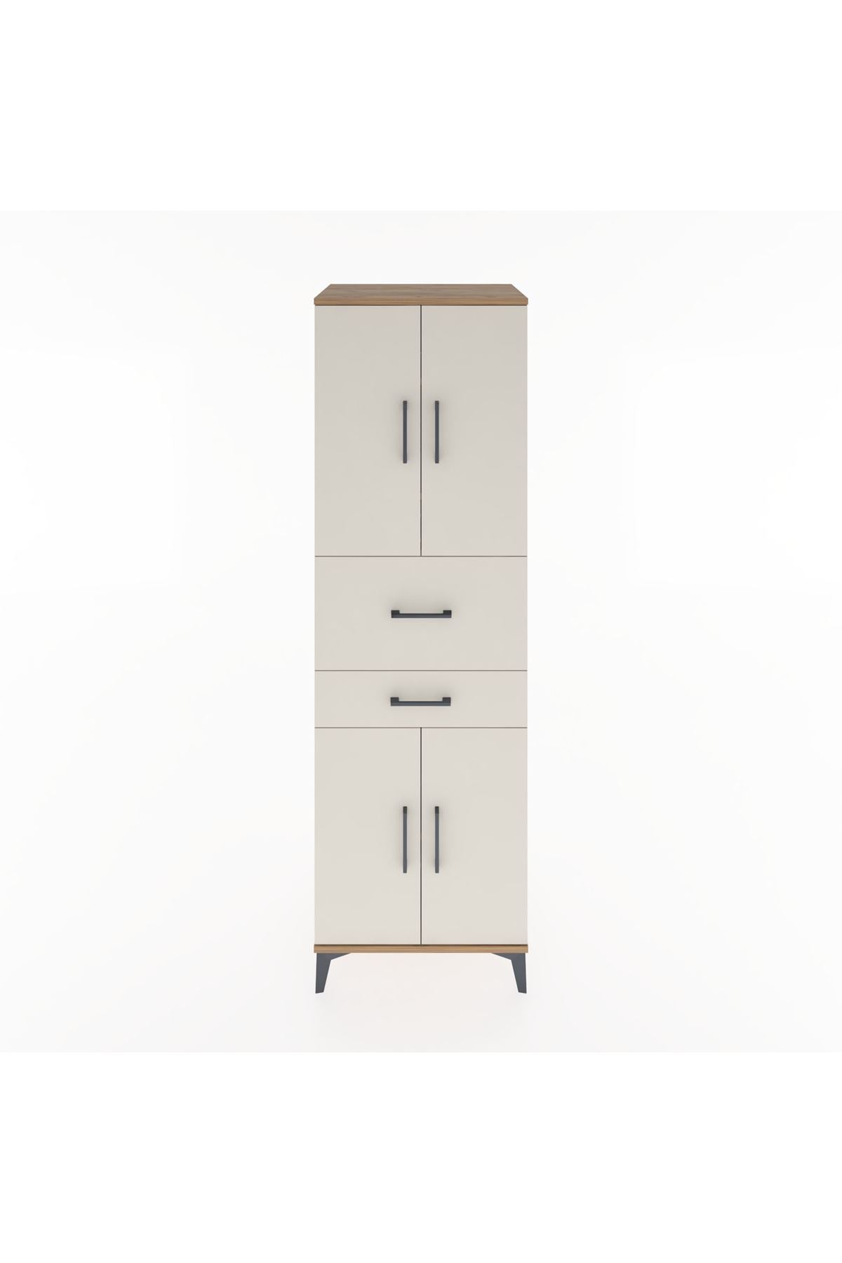 Hyperion Dolap 4 Raflı 2 Çekmeceli 4 Kapaklı 60x44x195 - S59M007V7B