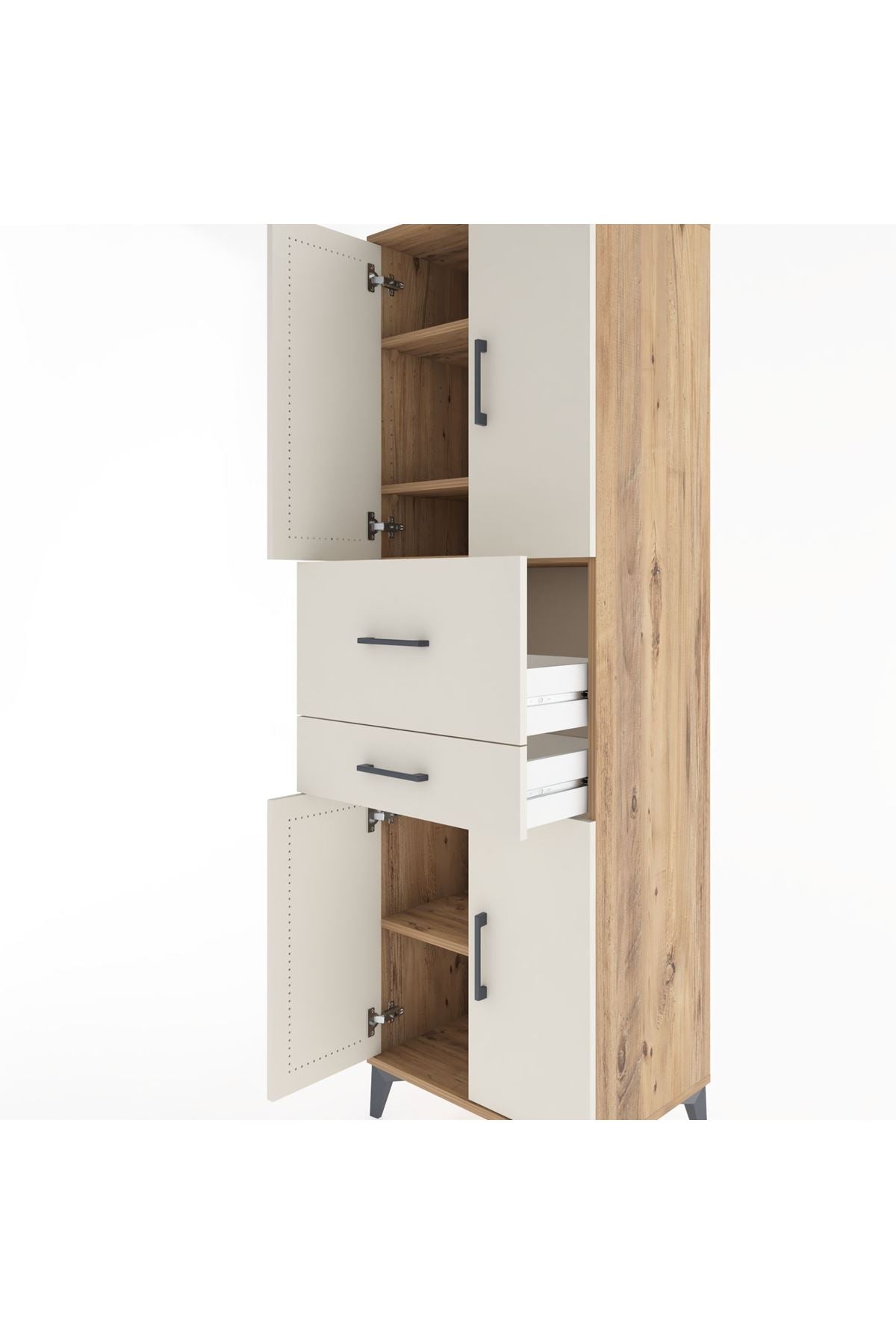 Hyperion Dolap 4 Raflı 2 Çekmeceli 4 Kapaklı 60x44x195 - S59M007V7B