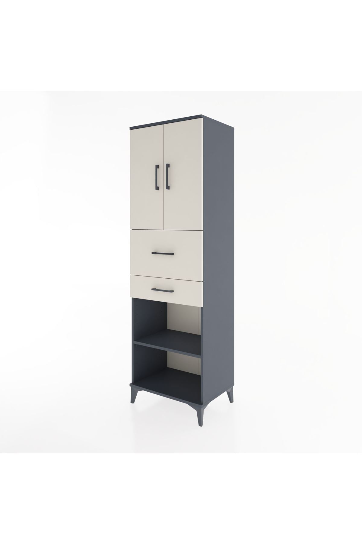 Hyperion Dolap 4 Raflı 2 Çekmeceli 2 Kapaklı 60x44x195 - S59M008V4B