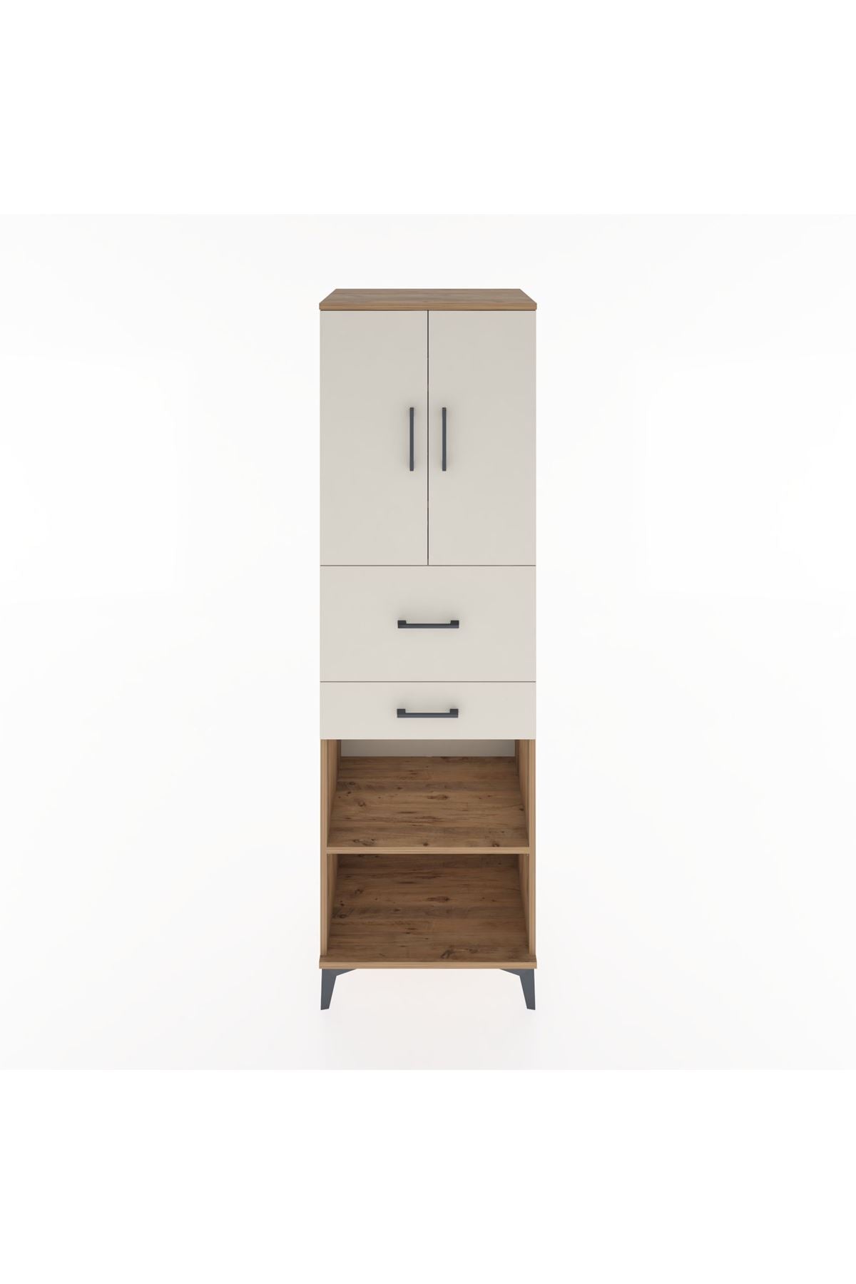 Hyperion Dolap 4 Raflı 2 Çekmeceli 2 Kapaklı 60x44x195 - S59M008V7B