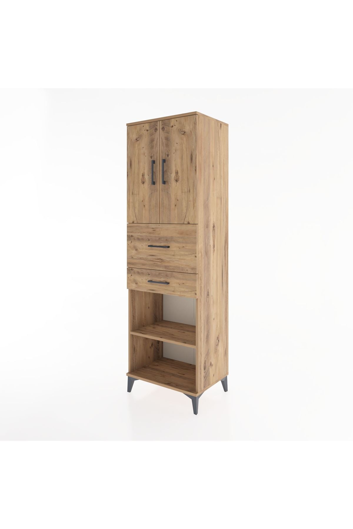 Hyperion Dolap 4 Raflı 2 Çekmeceli 2 Kapaklı 60x44x195 - S59M008V9B