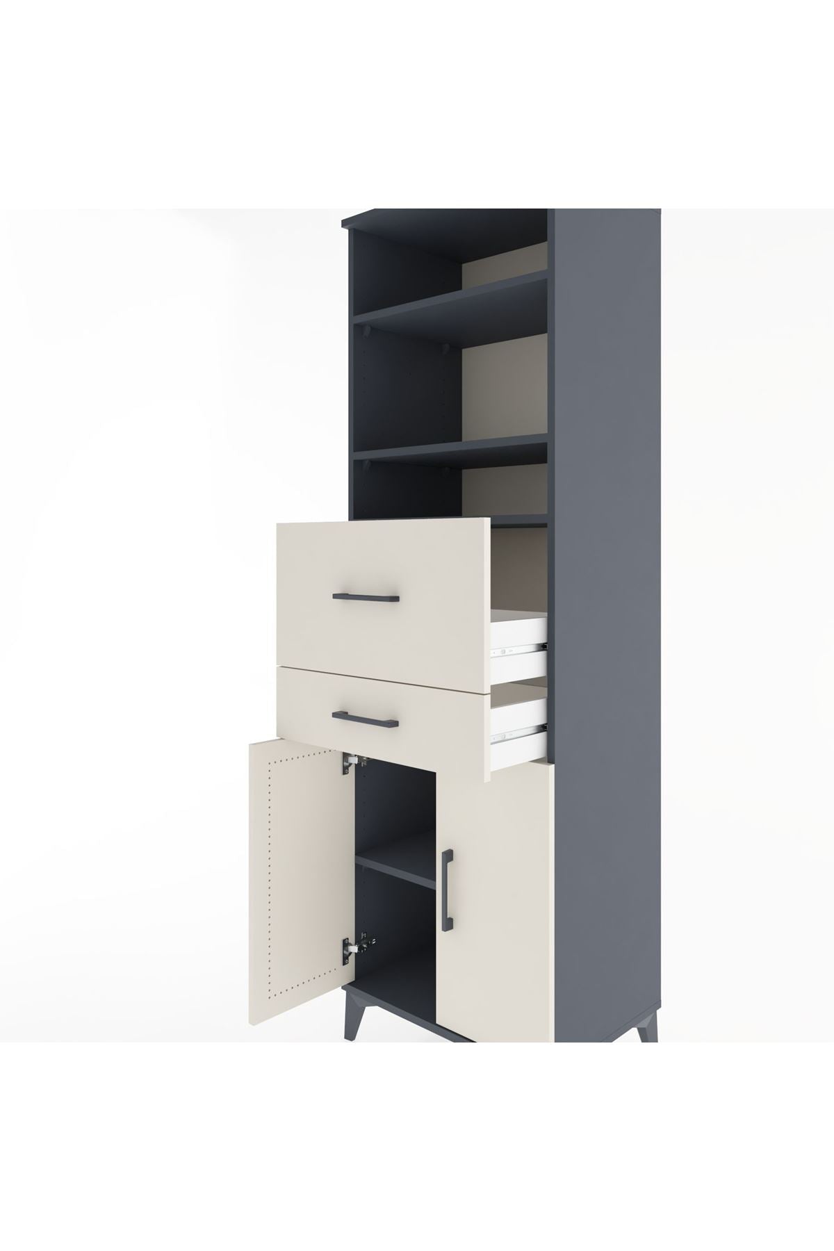 Hyperion Dolap 4 Raflı 2 Çekmeceli 2 Kapaklı 60x44x195 - S59M009V4B