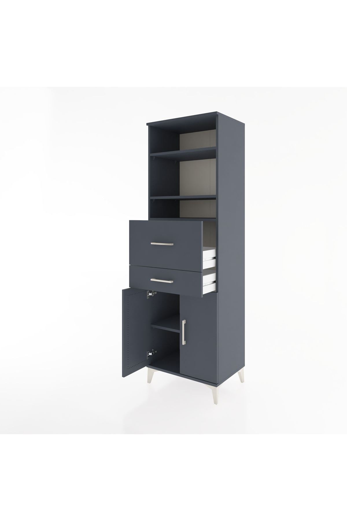 Hyperion Dolap 4 Raflı 2 Çekmeceli 2 Kapaklı 60x44x195 - S59M009V5B