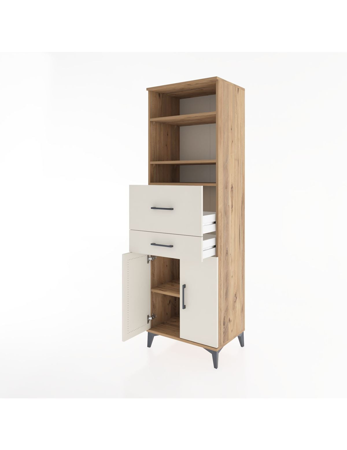 Hyperion Dolap 4 Raflı 2 Çekmeceli 2 Kapaklı 60x44x195 - S59M009V7B
