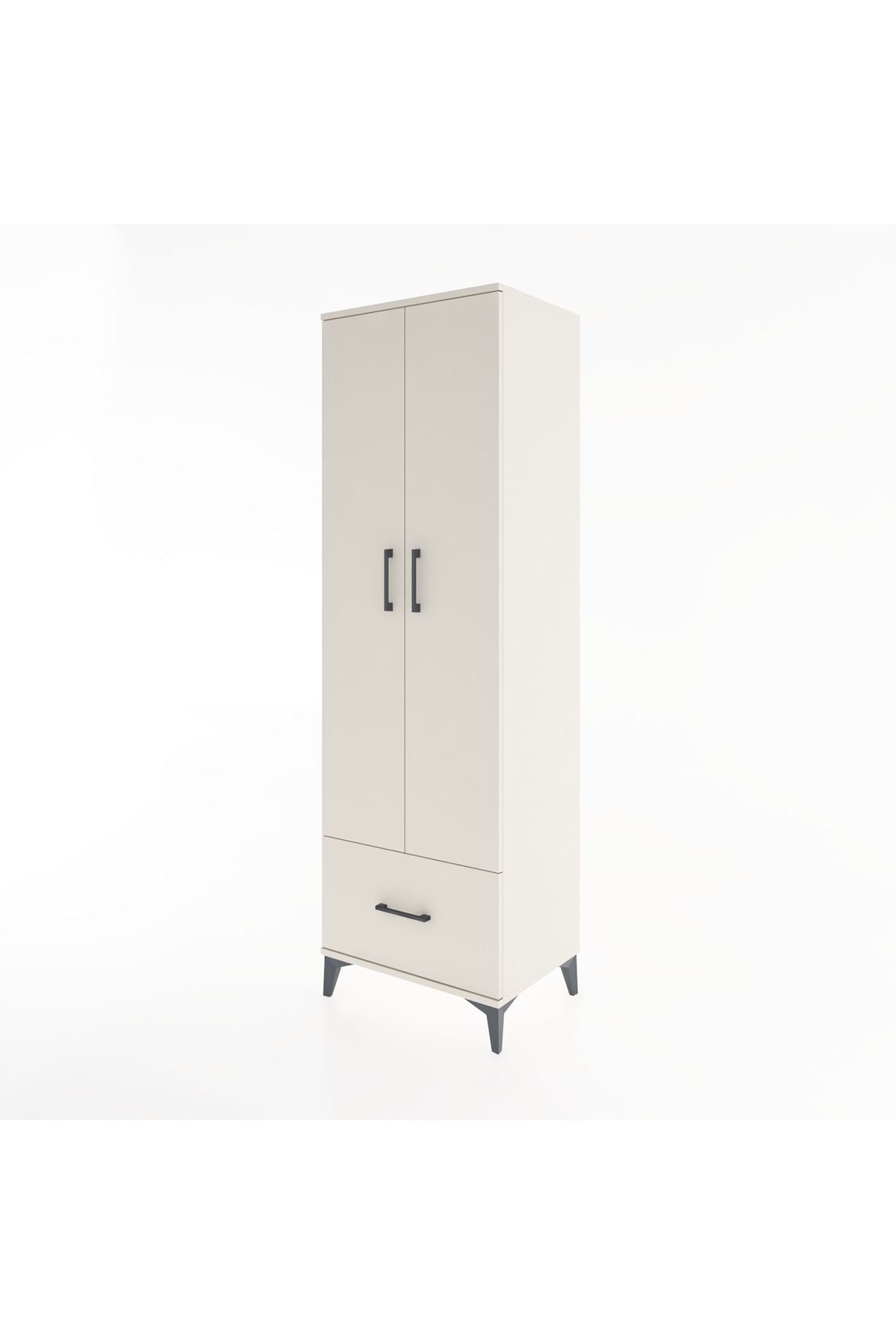 Hyperion Dolap 3 Raflı Tek Çekmeceli Tek Askılı 60x44x195 - S59M010V1B