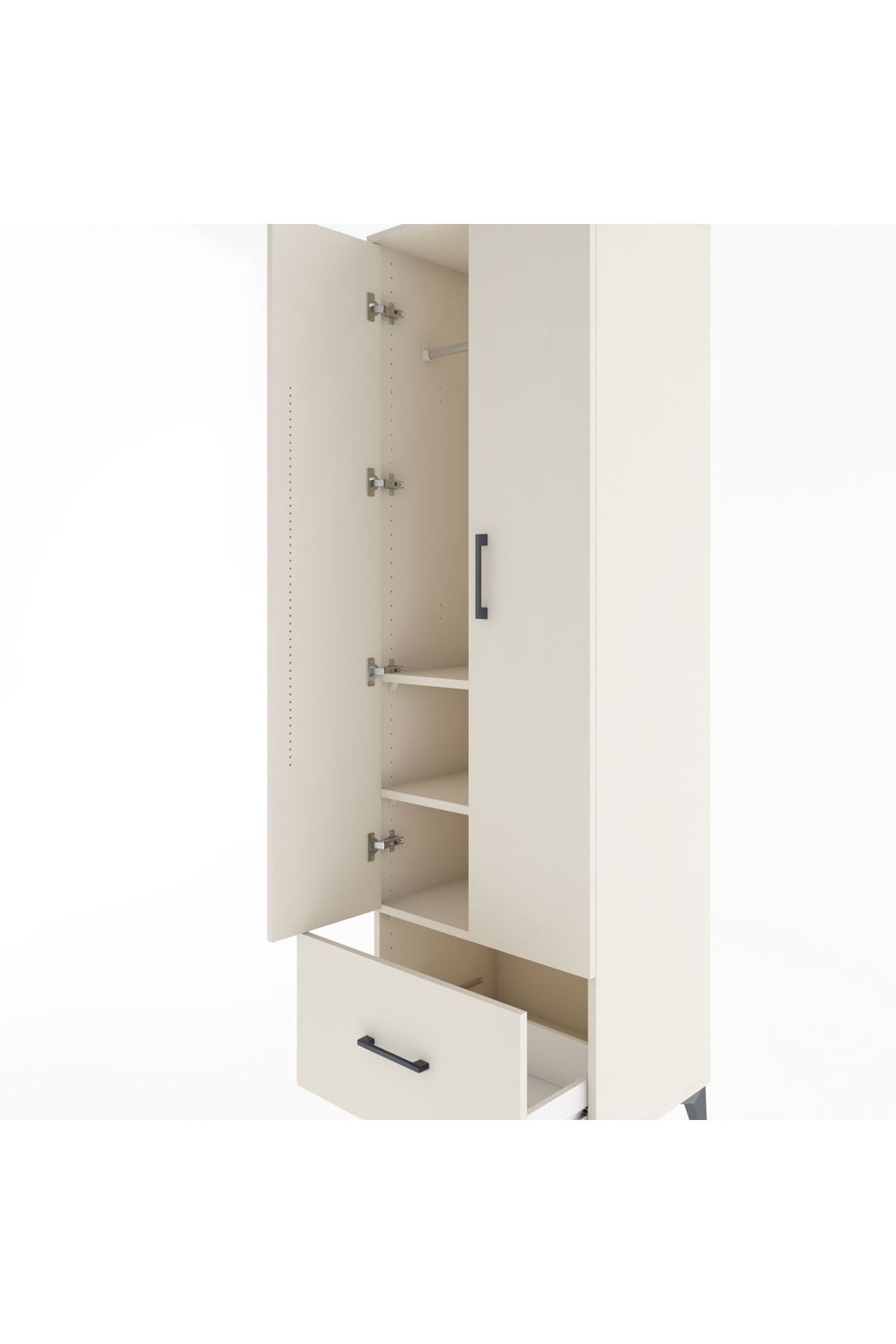Hyperion Dolap 3 Raflı Tek Çekmeceli Tek Askılı 60x44x195 - S59M010V1B