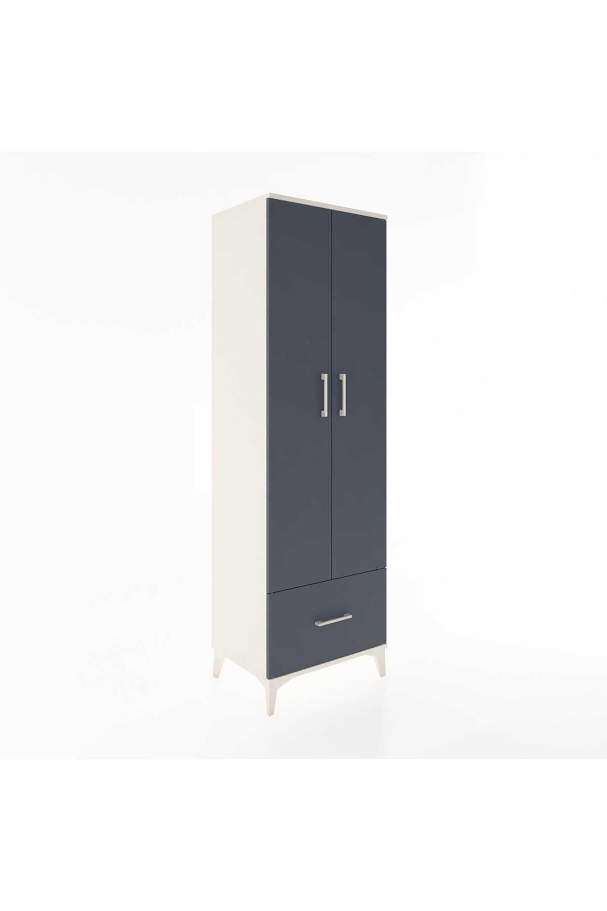 Hyperion Dolap 3 Raflı Tek Çekmeceli Tek Askılı 60x44x195 - S59M010V2B