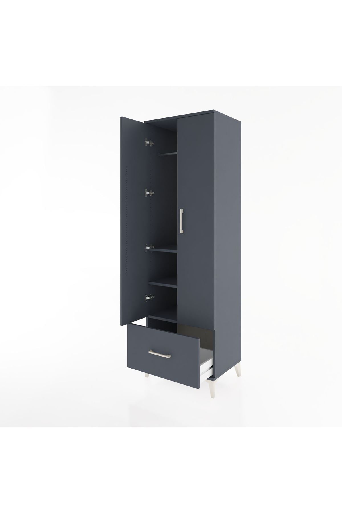 Hyperion Dolap 3 Raflı Tek Çekmeceli Tek Askılı 60x44x195 - S59M010V5B