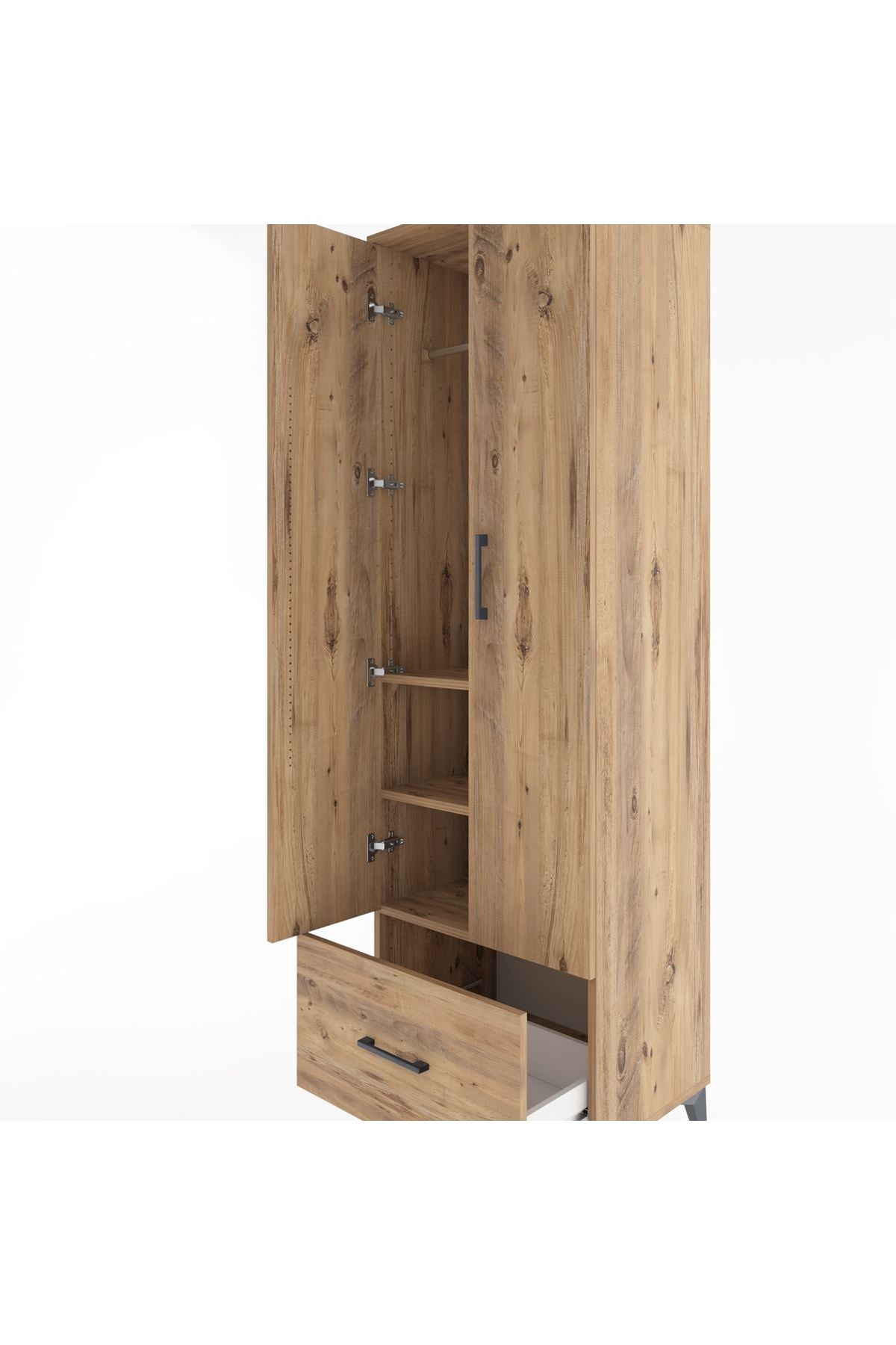 Hyperion Dolap 3 Raflı Tek Çekmeceli Tek Askılı 60x44x195 - S59M010V9B