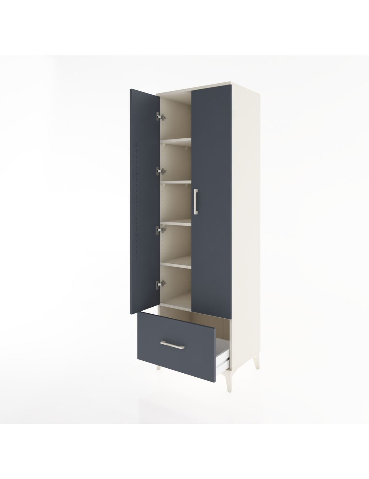 Hyperion Dolap 5 Raflı Tek Çekmeceli 2 Kapaklı 60x44x195 - S59M011V2B