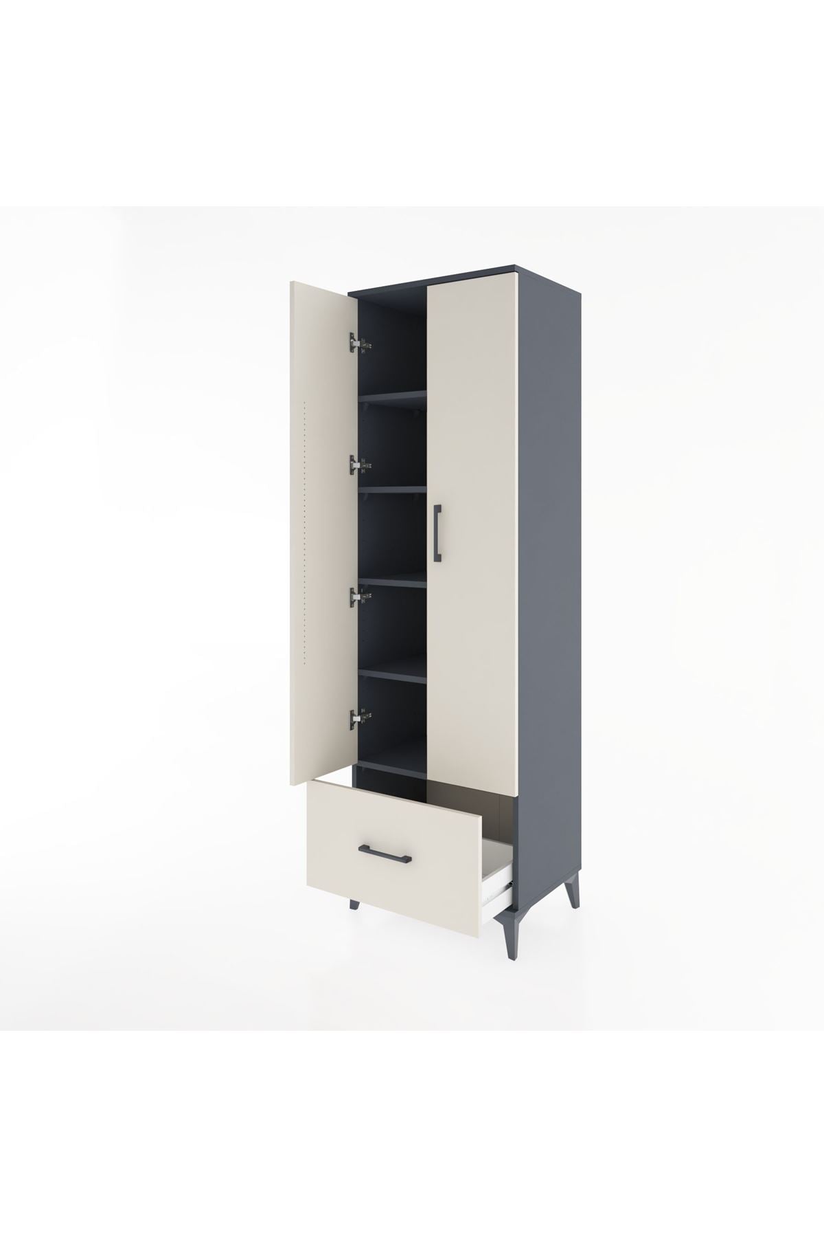 Hyperion Dolap 5 Raflı Tek Çekmeceli 2 Kapaklı 60x44x195 - S59M011V4B