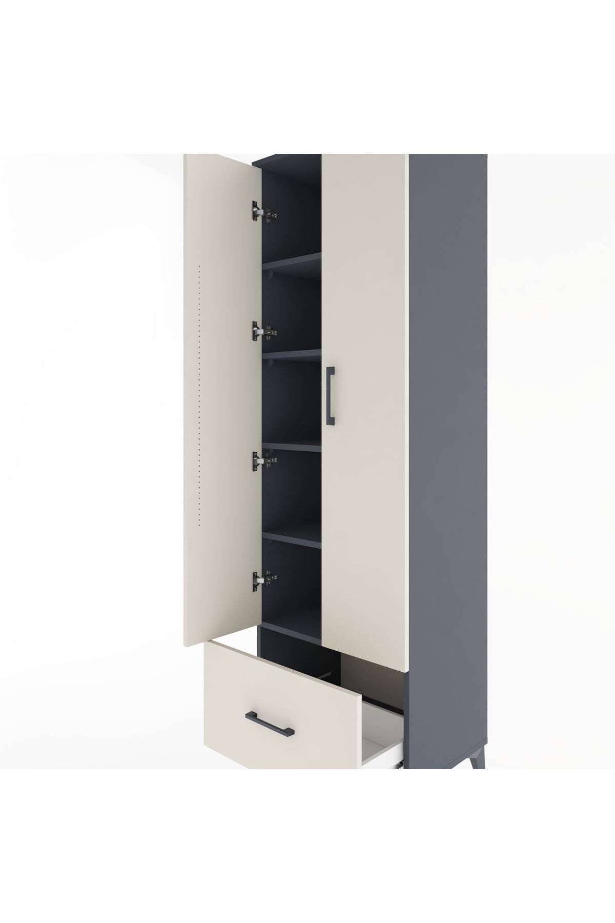 Hyperion Dolap 5 Raflı Tek Çekmeceli 2 Kapaklı 60x44x195 - S59M011V4B