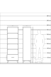 Hyperion Dolap 5 Raflı Tek Çekmeceli 60x44x195 - S59M012V2B