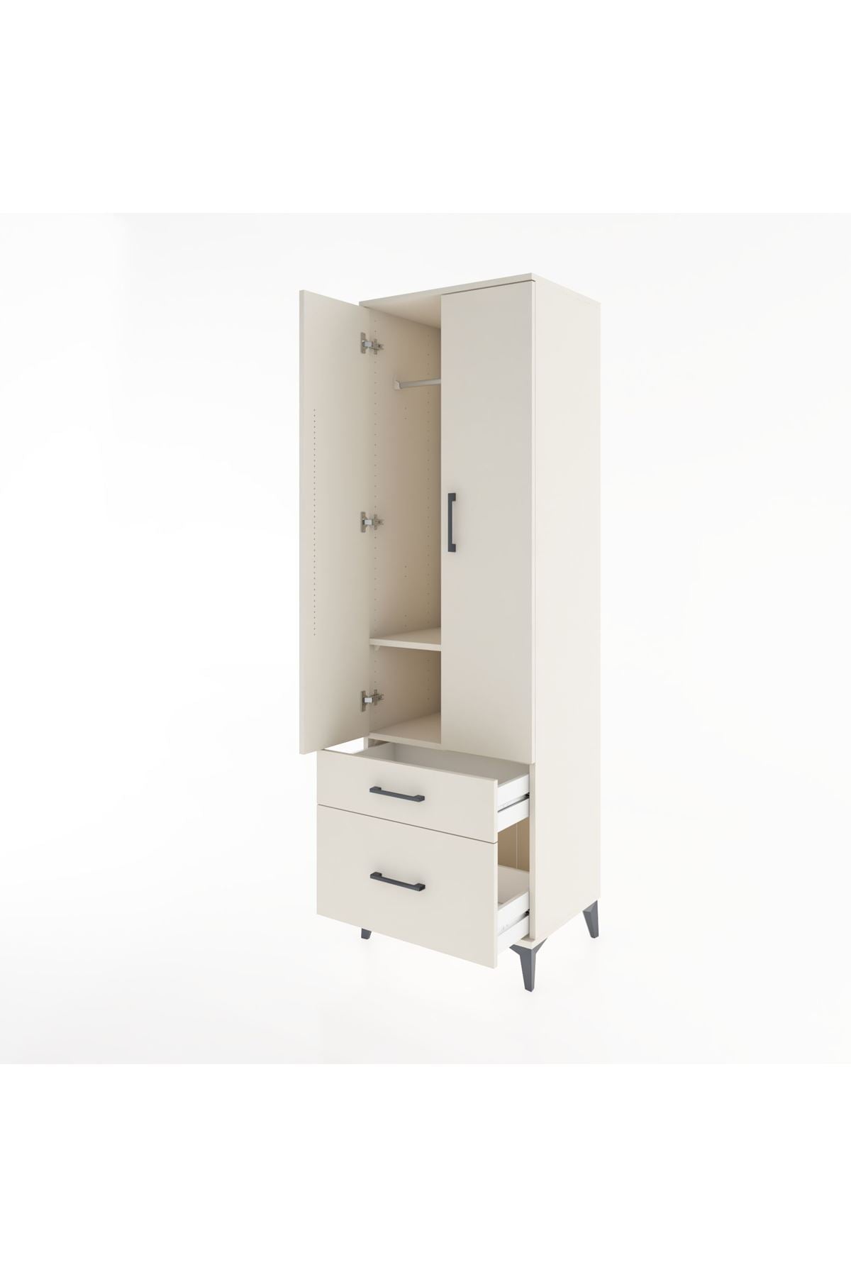 Hyperion Dolap 2 Raflı 2 Çekmeceli Tek Askılı 60x44x195 - S59M013V1B