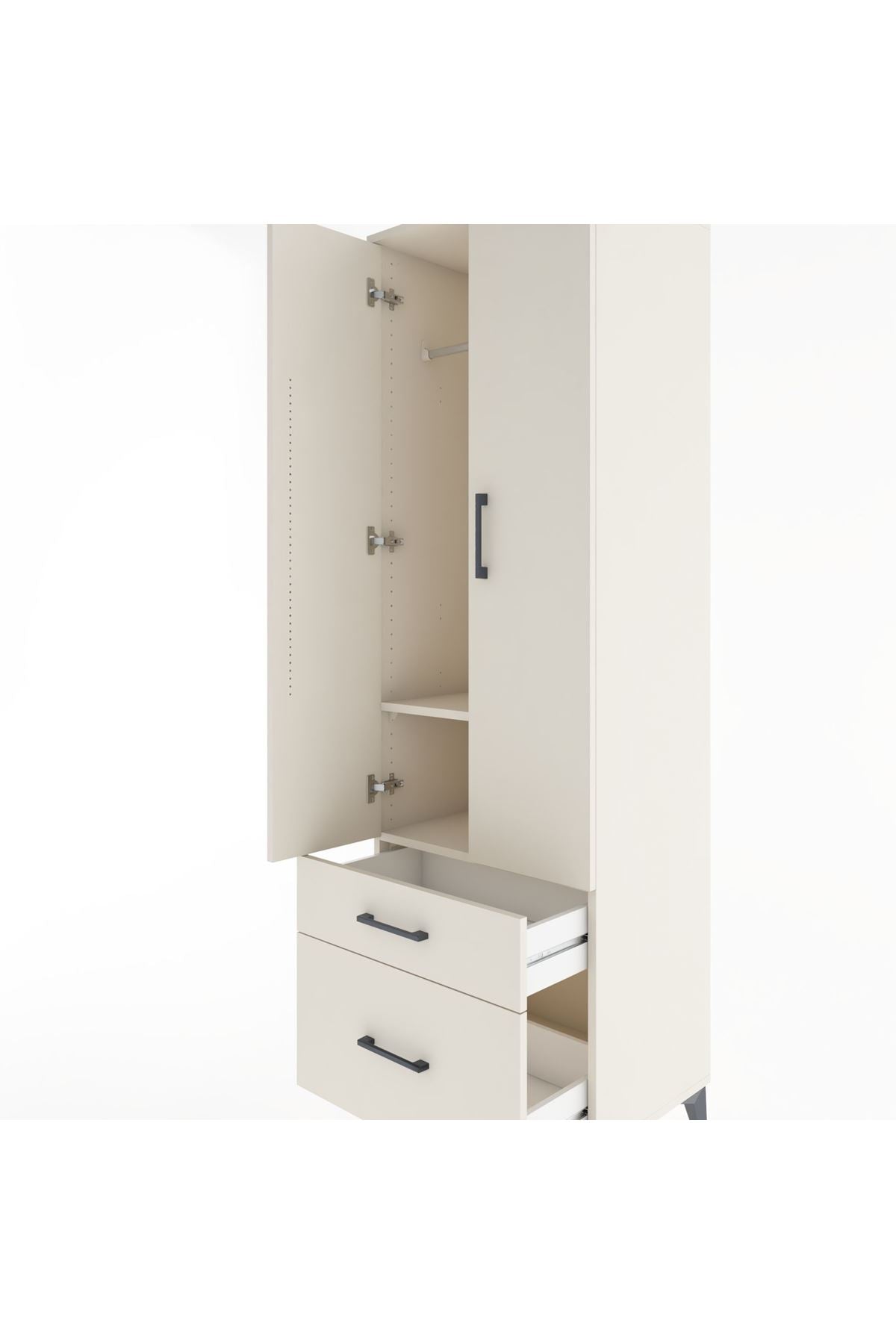 Hyperion Dolap 2 Raflı 2 Çekmeceli Tek Askılı 60x44x195 - S59M013V1B