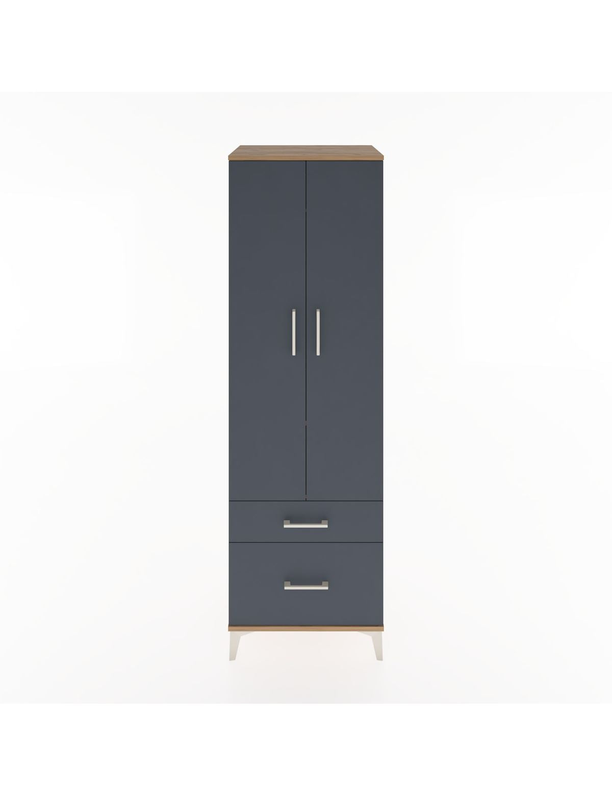Hyperion Dolap 2 Raflı 2 Çekmeceli Tek Askılı 60x44x195 - S59M013V8B