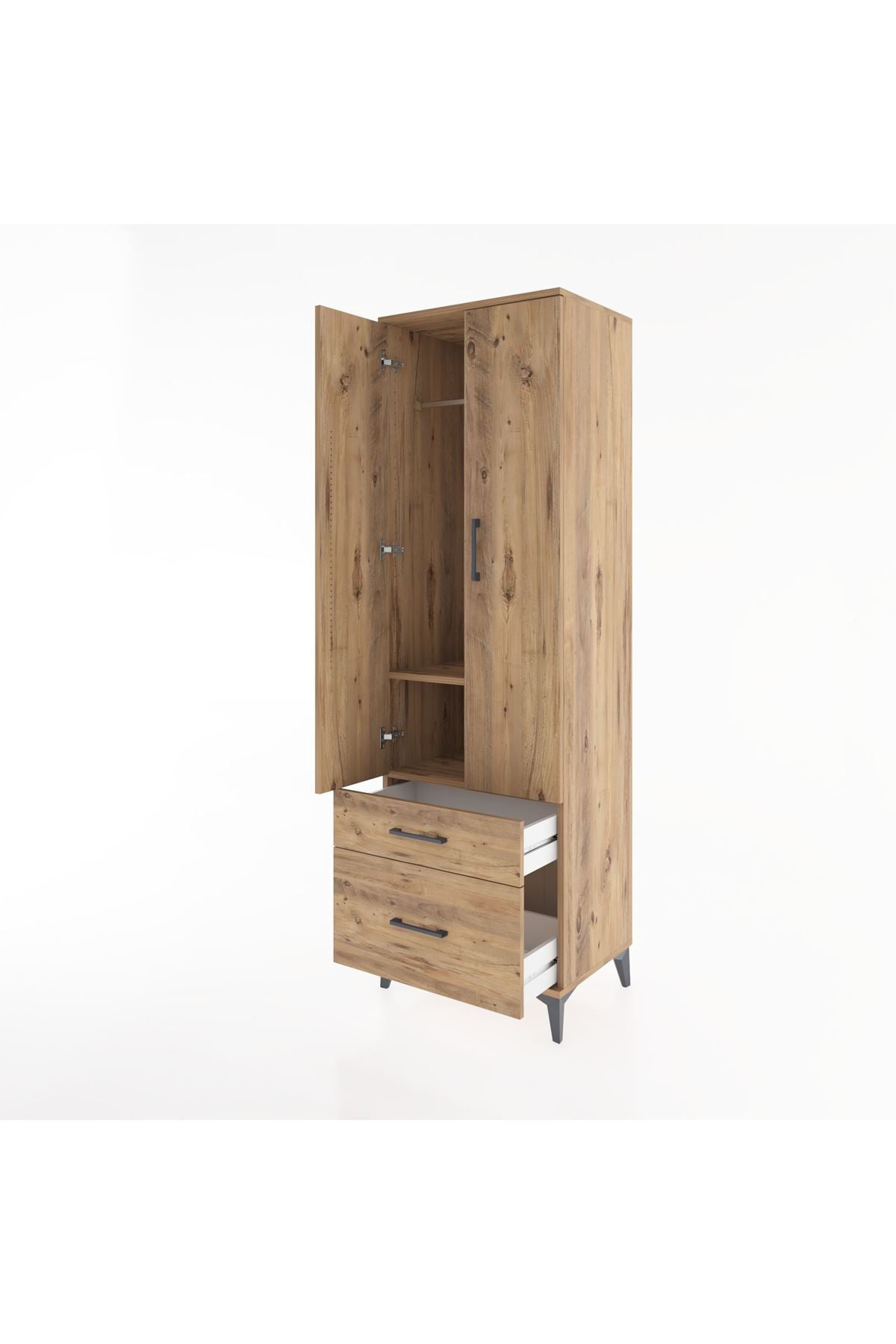 Hyperion Dolap 2 Raflı 2 Çekmeceli Tek Askılı 60x44x195 - S59M013V9B