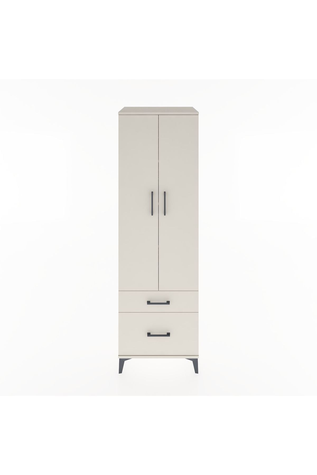 Hyperion Dolap 4 Raflı 2 Çekmeceli 2 Kapaklı 60x44x195 - S59M014V1B