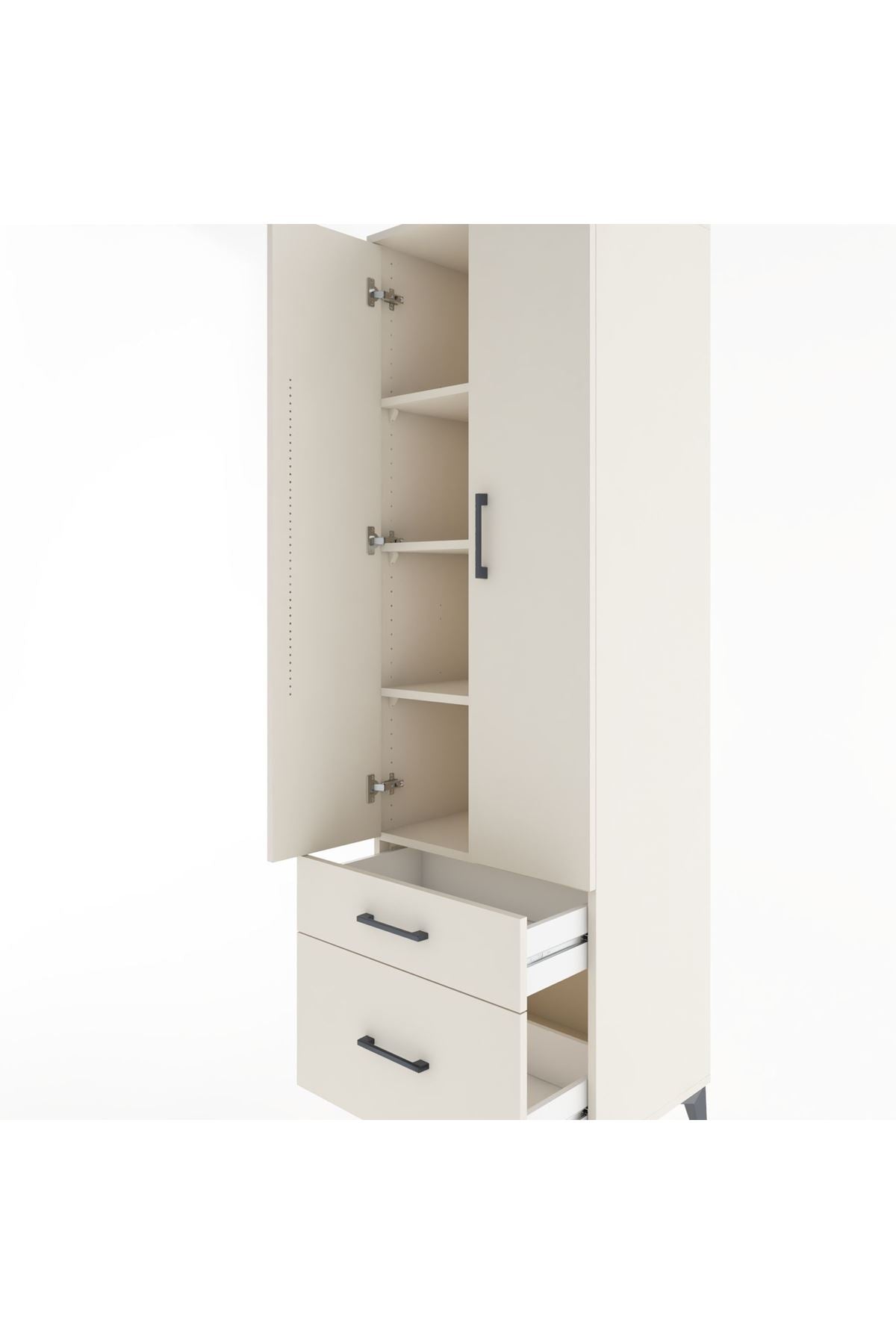 Hyperion Dolap 4 Raflı 2 Çekmeceli 2 Kapaklı 60x44x195 - S59M014V1B
