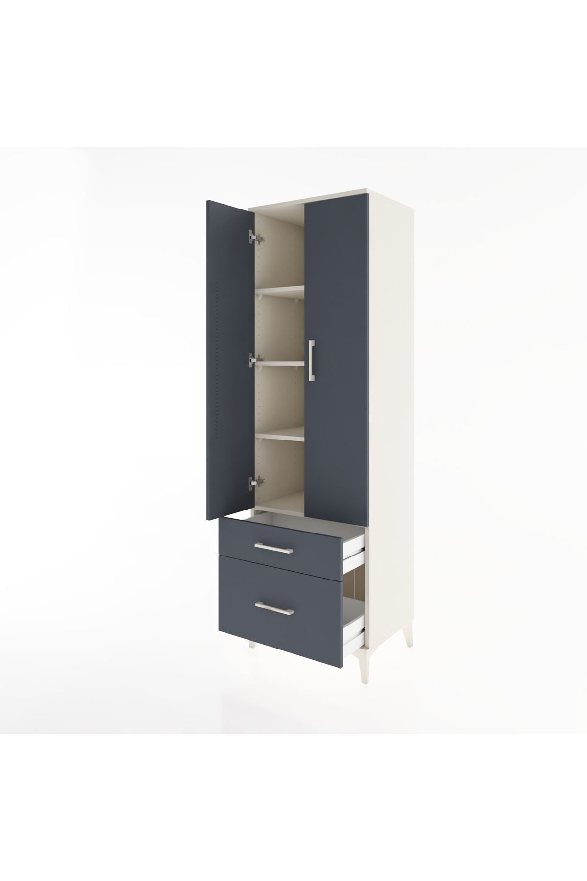 Hyperion Dolap 4 Raflı 2 Çekmeceli 2 Kapaklı 60x44x195 - S59M014V2B