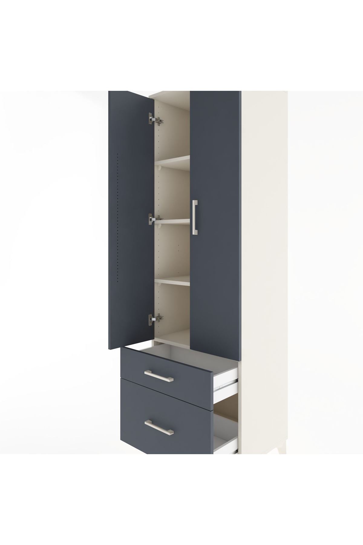 Hyperion Dolap 4 Raflı 2 Çekmeceli 2 Kapaklı 60x44x195 - S59M014V2B