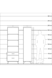 Hyperion Dolap 4 Raflı 2 Çekmeceli 60x44x195 - S59M015V1B
