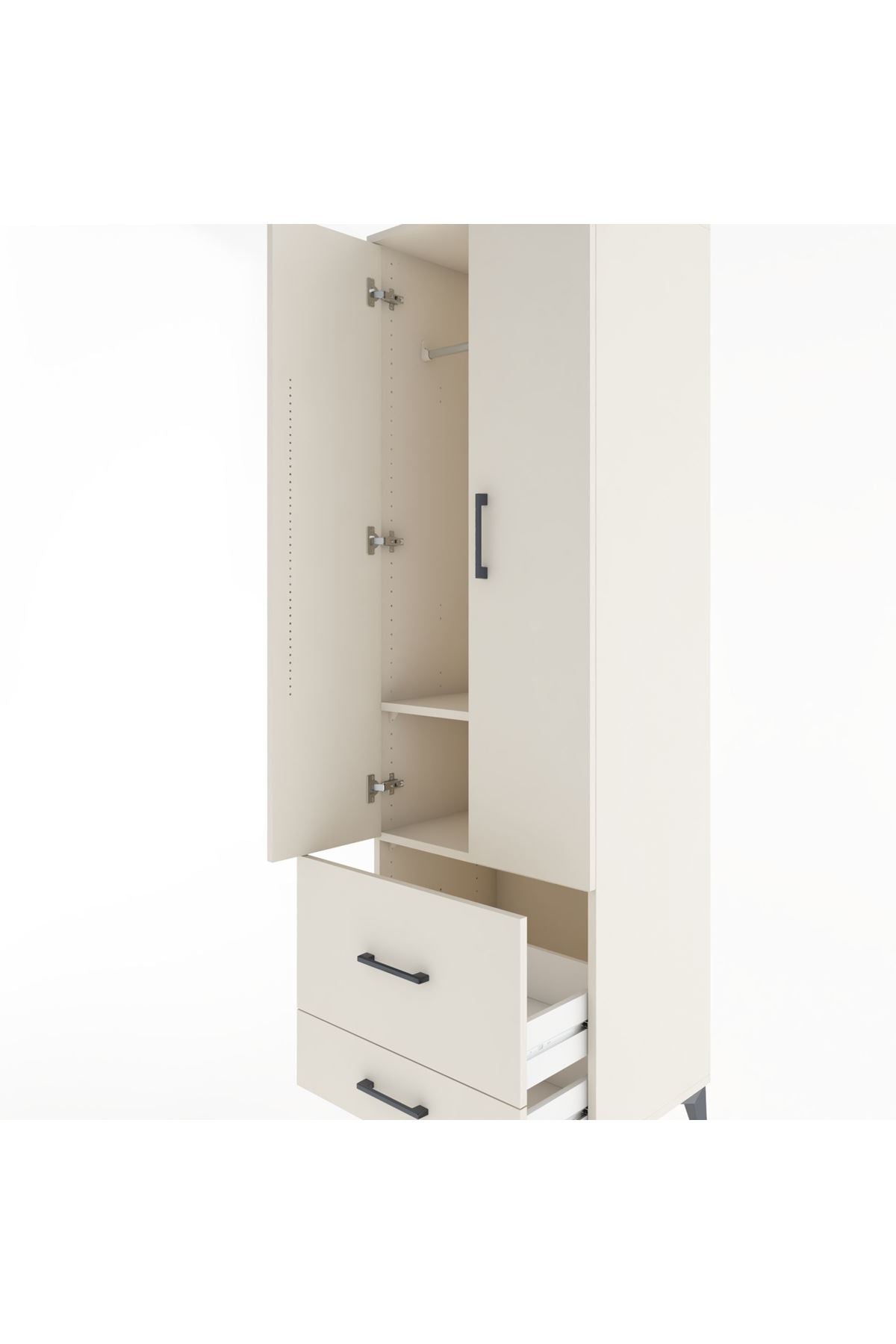 Hyperion Dolap 2 Raflı 2 Çekmeceli Tek Askılı 60x44x195 - S59M016V1B